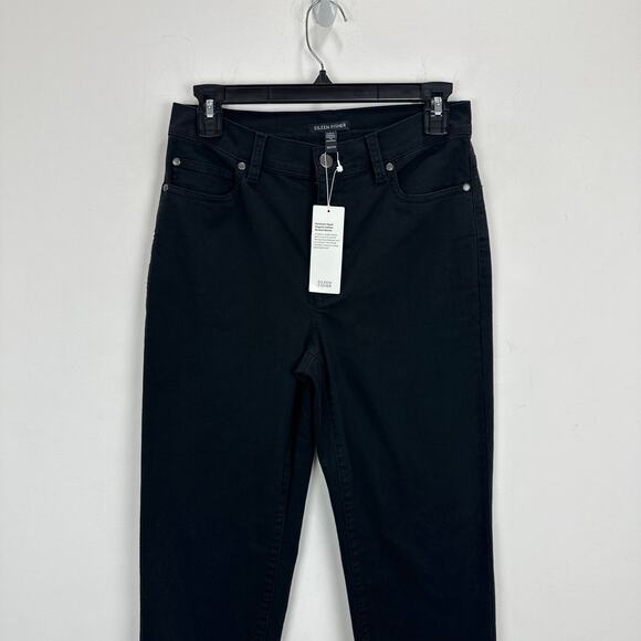 Eileen Fisher High Waist Slim Fit Jeans Black Stretch Organic Cotton XXS NWT - Picture 3 of 8